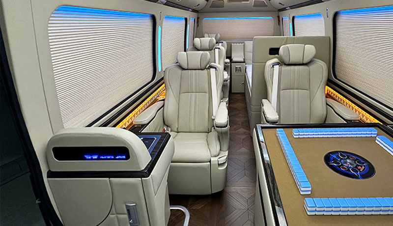 Toyota Coaster 8 Seats with Bed and Mahjong Table